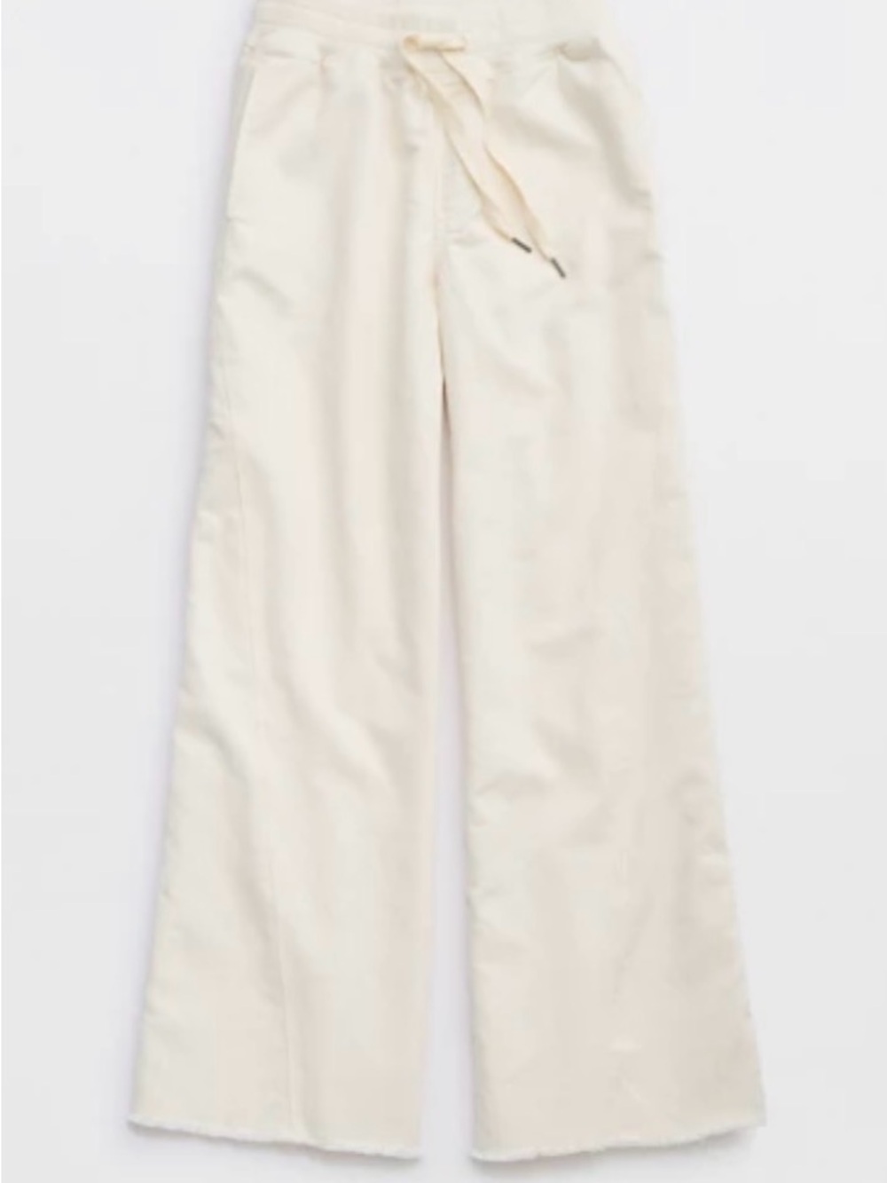aerie Off-White Wide Leg Drawstring Pants